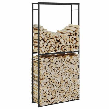 vidaXL Haardhoutrek 100x30x209 cm staal zwart, Verzenden