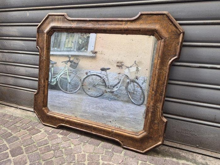 Wandspiegel- Op een dienblad - Verguld hout, Antiek en Kunst, Antiek | Overige Antiek