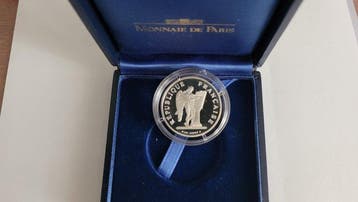 France. 100 Francs 1989 Droits de lHomme. BE en argent