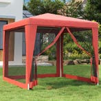 vidaXL Partytent met 4 mesh zijwanden 2,5x2,5 m HDPE rood, Verzenden