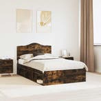 vidaXL Bedframe Rook Eiken 120 x 190 cm Massief grenenhout, Verzenden, Nieuw
