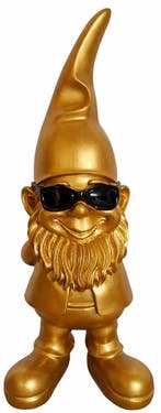 Kabouter Goud met Zonnebril – 28 cm, Verzenden
