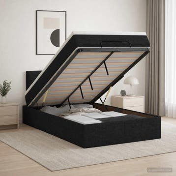 vidaXL Ottoman bed met matras met hoofdeinde Zwart 120 x 190, Maison & Meubles, Chambre à coucher | Lits, Verzenden