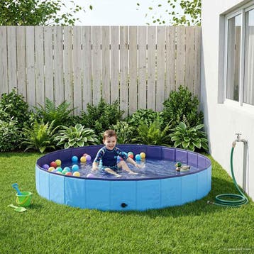 vidaXL Kinder Zwembad Blauw Ø200 x 30 cm Dik PVC en, Tuin en Terras, Verzenden, Nieuw