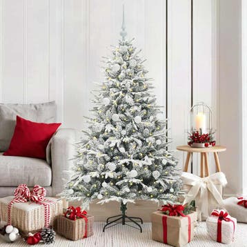 vidaXL Kunstmatige Voorverlichte Kerstboom met Ballenset, Verzenden, Nieuw