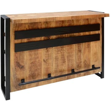 Bartafel | BAS | Hout/Staal | Mangohout Blad | Zwart Frame, Verzenden, Nieuw in verpakking