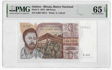 Guinee-Bissau. - 100 Pesos 24-9-1975 - Pick 2 (Zonder