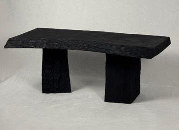 Bijzettafel - Salontafel - Shou Sugi Ban - Gemaakt in Italië