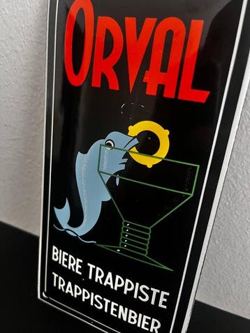 Orval Trappistenbier Emaille Reclamebord – Belgisch Bierbord