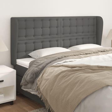vidaXL Hoofdbord met randen 163x23x118/128 cm kunstleer, Verzenden