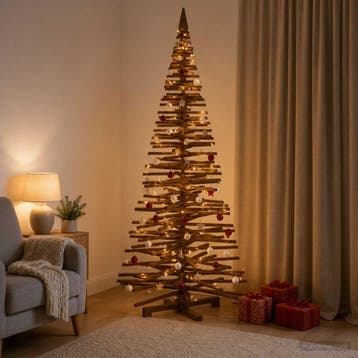vidaXL Houten kerstboom KOTKA 240 cm Massief grenenhout, Diversen, Verzenden, Nieuw
