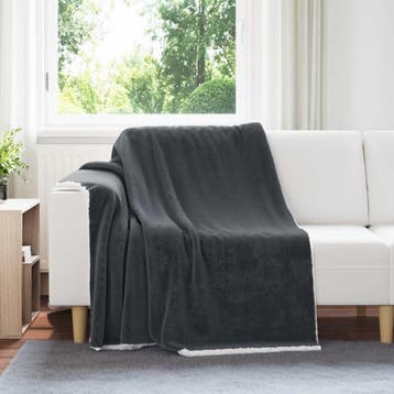 vidaXL plaid Donkergrijs 150 x 200 cm 1.64 kg Fleece, Verzenden