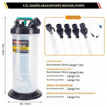 OULUTO OLT53 handmatige olie-afzuigpomp 5,3 l (Auto & Motor), Ophalen of Verzenden
