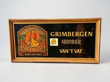 Grimbergen Abdijbier - jaren 1980 - Reclamebord - Hout,