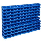 vidaXL 128-delige Opslagbakkenset met wandpanelen blauw en, Verzenden