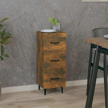 vidaXL Dressoir 34,5x34x90 cm bewerkt hout gerookt eiken, Verzenden, Nieuw
