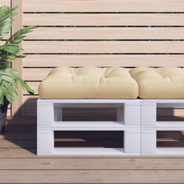 vidaXL Palletkussen 58x58x10 cm stof beige, Huis en Inrichting, Verzenden, Nieuw