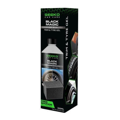 Gecko Black Magic Trim & Bandengel + Applicator Spons 300ml, Auto diversen, Onderhoudsmiddelen, Ophalen of Verzenden