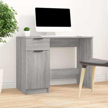vidaXL Bureau 100x50x75 cm bewerkt hout grijs sonoma, Verzenden