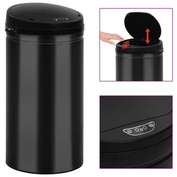 vidaXL Prullenbak met automatische sensor 50 L koolstofstaal, Verzenden