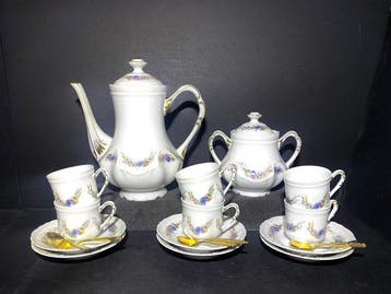 Ancienne Fabrique Royale Limoges - Service à café - Pivoine, Antiquités & Art