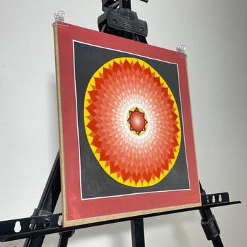 Painting of Tibetan Tradition - Mandala Lotus - Thangka, Antiek en Kunst