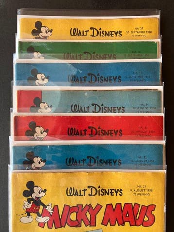 Micky Maus Nr. 31 / Nr. 37 - German edition - 7 Comic - 1958, Boeken, Nieuw