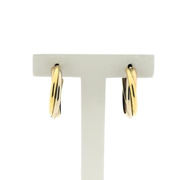 Tricolor gouden gedraaide oorringen (Oorbellen), Handtassen en Accessoires, Oorbellen, Ophalen of Verzenden, Gebruikt, Goud, Goud