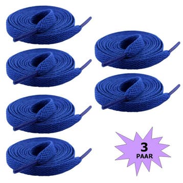 Fako Fashion - Schoenveters - Plat - 8mm - 120cm - 3 Paar -, Verzenden, Nieuw