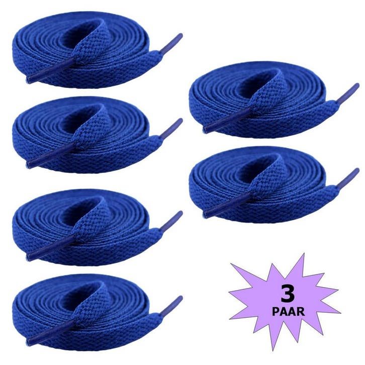 Fako Fashion - Schoenveters - Plat - 8mm - 120cm - 3 Paar -, Kleding | Heren, Schoenen, Verzenden