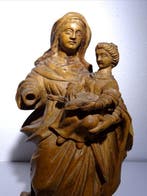 Beeld - Sint-Anna met de Heilige Maagd Maria - 23,5 cm -, Antiek en Kunst