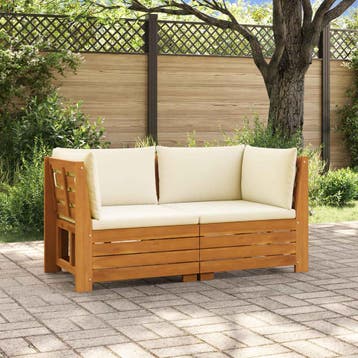 vidaXL 2 st Buiten bank set Massief Acacia Hout Bruin, Tuin en Terras, Verzenden, Nieuw
