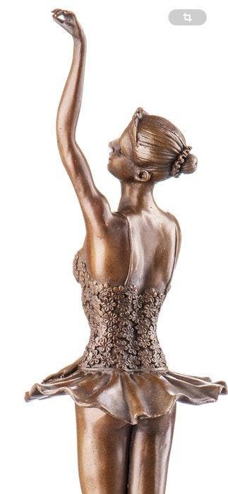 Figuur - Bronzefigur Ballerina XXL 41CM - Brons, Marmer