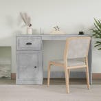 vidaXL Bureau met lade 115x50x75 cm bewerkt hout betongrijs, Verzenden