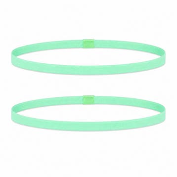 Haarband Sport 1cm - Elastiek - Anti-slip - Lichtgroen - Set
