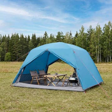 vidaXL Backpacking Tent 4-persoons Blauw 185T Polyester met, Verzenden, Nieuw