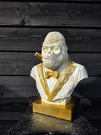 Beeld, Gorilla with Sigar - 37 cm - mgo - 2026