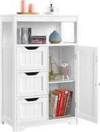 2dekans | Yaheetech Badkamerkast Wit – Voorzien Van 3 Lades, Ophalen of Verzenden, Nieuw