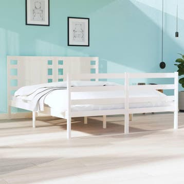 vidaXL Bedframe zonder matras massief grenenhout wit 120x190, Verzenden