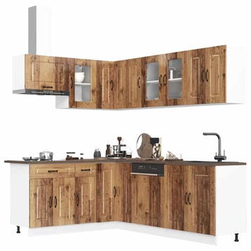 vidaXL 11-delige Keukenkastenset Kalmar bewerkt hout oud, Verzenden, Nieuw