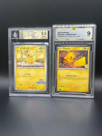 Pokémon - 2 Graded card Pikachu Graded LOT - Beckett 9.5, Nieuw
