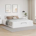 vidaXL Bedframe met matras Anders 2 pcs Wit PVC, Verzenden