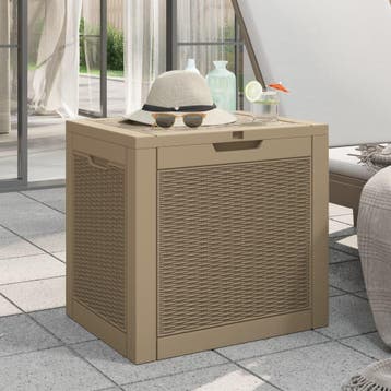 vidaXL Tuinbox 55,5x43x53 cm polypropeen lichtbruin, Tuin en Terras, Bergingen en Tuinkasten, Verzenden, Nieuw