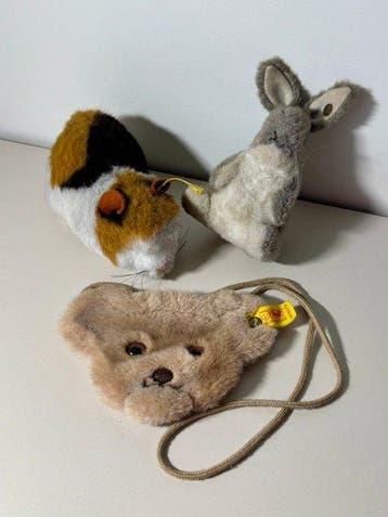 Steiff - Jouet Hamster, Rabbit, Bear mask - Lot of 3 x Toys