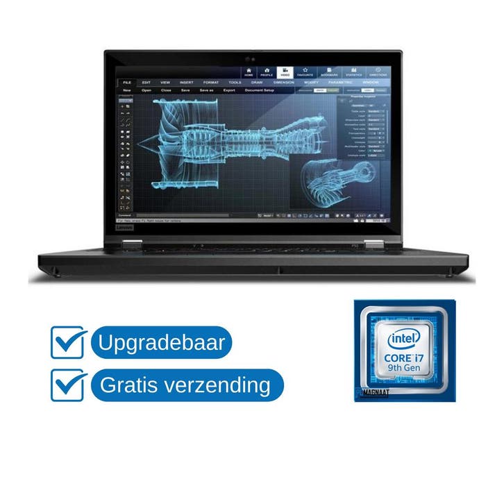 Lenovo ThinkPad P53 i7-9850H @2,60GHz 8GB DDR4 256GB NVMe, Computers en Software, Windows Laptops, Minder dan 2 Ghz, SSD, Qwerty