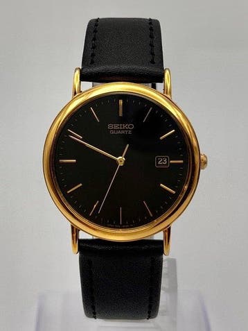 Seiko - Zonder minimumprijs - Black Dial Gold Tone Vintage