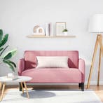 vidaXL Loveseat bank / zetel 109 cm fluweel roze, Verzenden