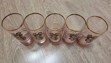 USSR - Olympics - Vintage set of x5 glasses feature Misha,, Verzamelen, Nieuw