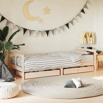 vidaXL Kinderbedframe met lades 80x200 cm massief grenenhout, Verzenden, Nieuw