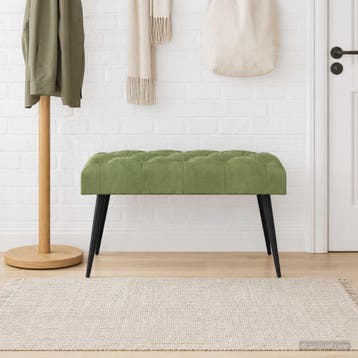 vidaXL Bank met knopen tufting Lichtgroen 80 x 40 x 46 cm, Verzenden